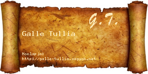 Galle Tullia névjegykártya